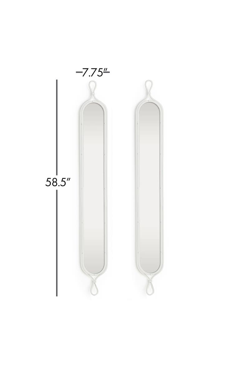 58.5"H x 0.75"D x 7.75"W Silver Framed Tall Narrow Full Length Wall Mirrors Set of 2, Alternate, color, Silver