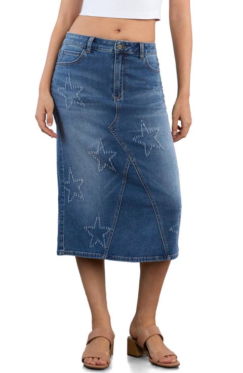 Star Denim Skirt