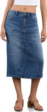 HINT OF BLU Star Denim Skirt