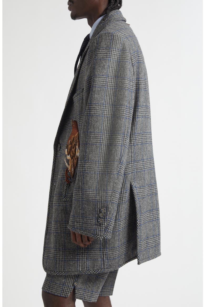 Canary Embroidered Glen Plaid Wool Sport Coat, Alternate, color, MEDIUM GREY