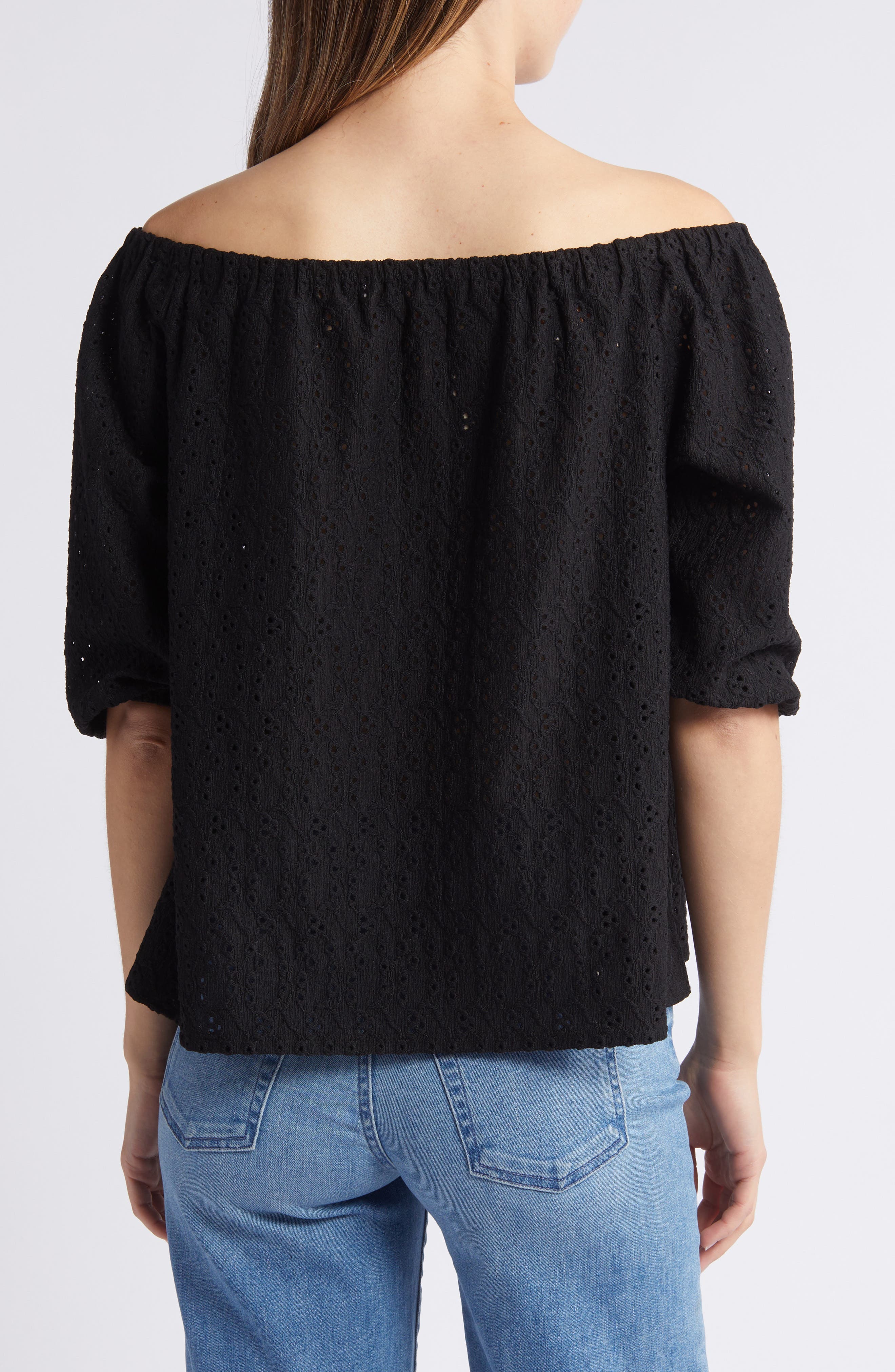 Off the Shoulder Eyelet Top - image 2
