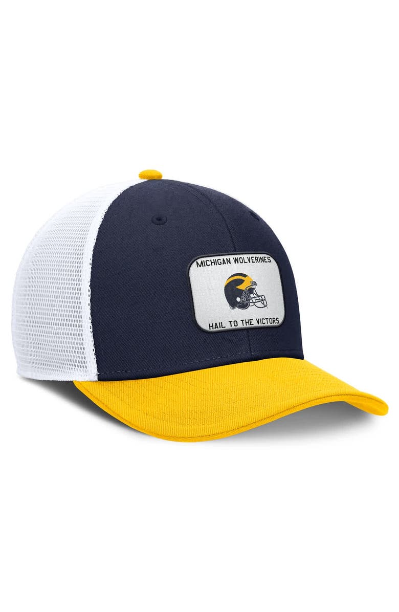 Jordan Brand Men's Jordan Brand Navy/Maize Michigan Wolverines Rise Adjustable Trucker Hat, Alternate, color, Navy