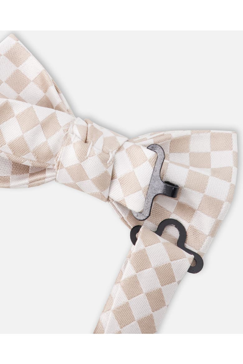 Check Bow Tie, Alternate, color, White and Sand Check
