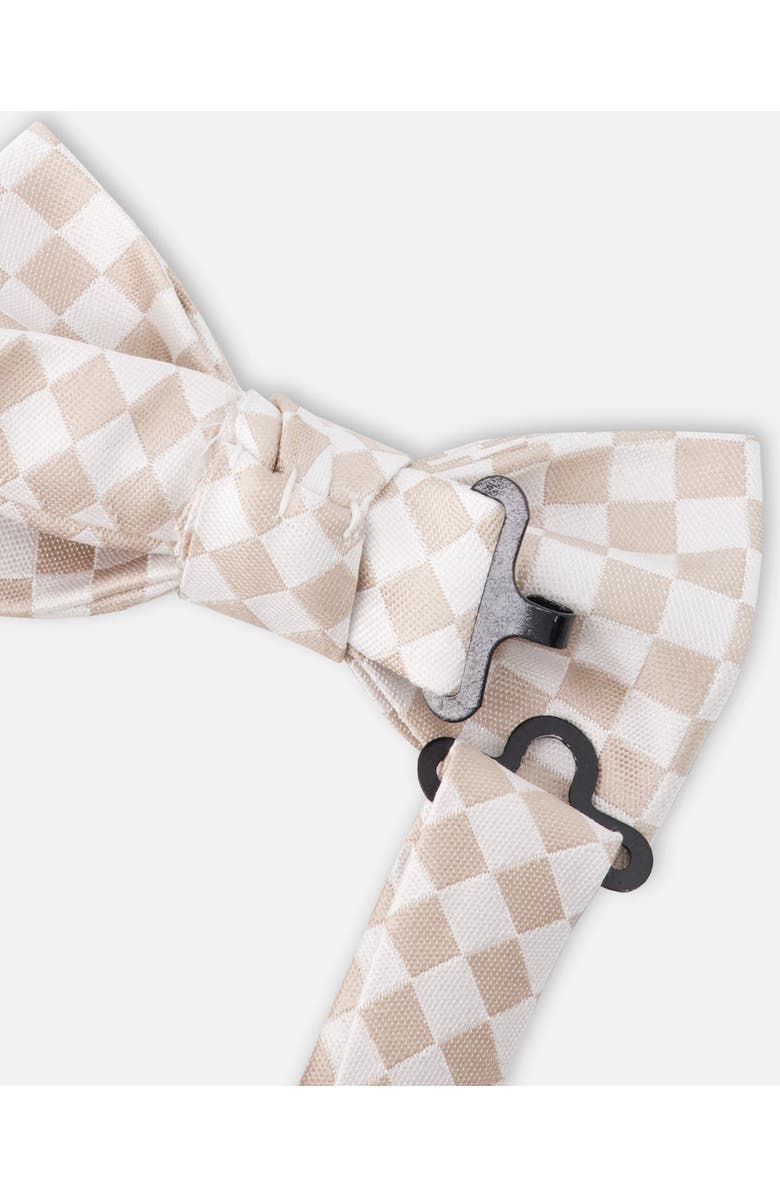 Deux par Deux Check Bow Tie, Alternate, color, White And Sand Check