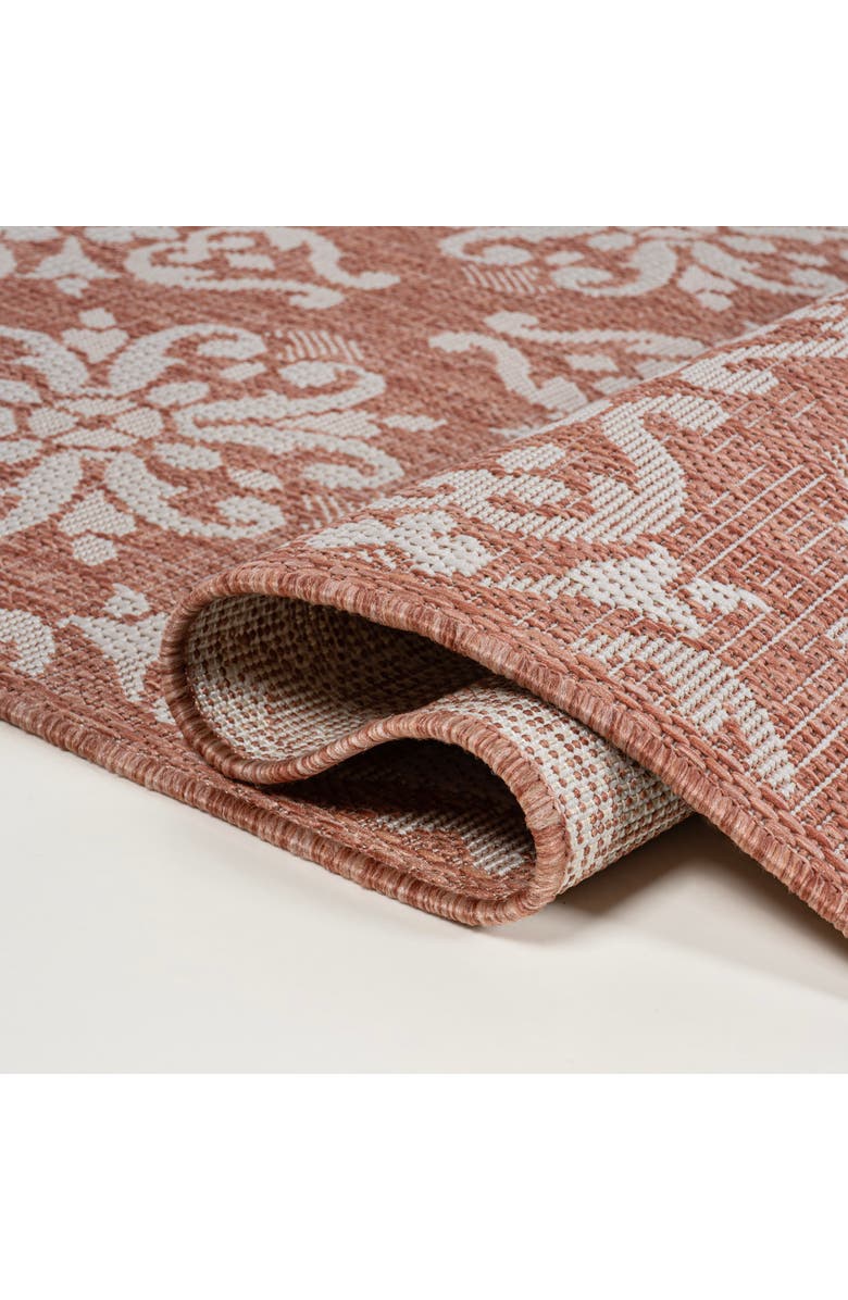 JONATHAN Y Amora Traditional Mediterranean Tile Design Indoor/Outdoor Area Rug, Alternate, color, Salmon/Cream