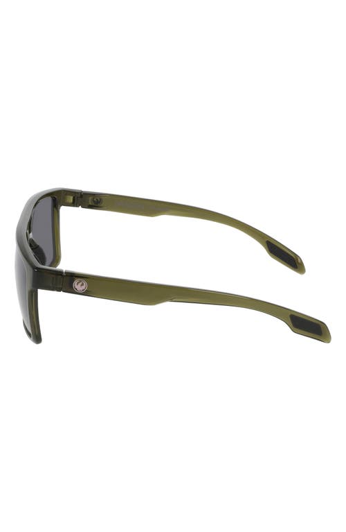 Dragon 57mm Navigator Sunglasses In Olive Green/silver Flash