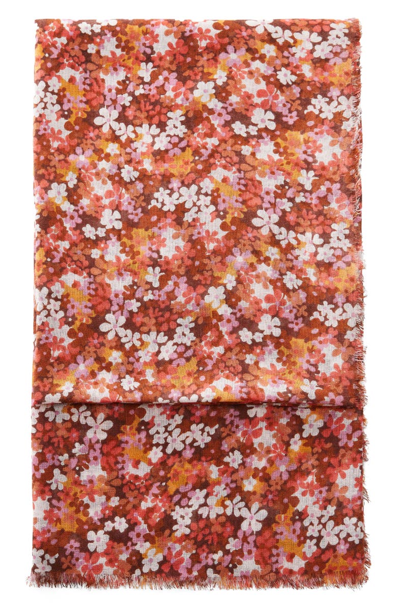 MANGO Floral Scarf, Main, color, 