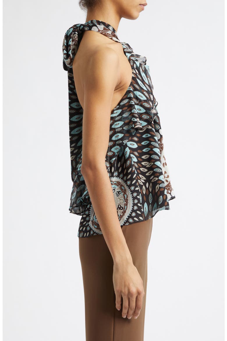 Palma Talia Silk Chiffon Halter Top, Alternate, color, MULTI MEDALLION