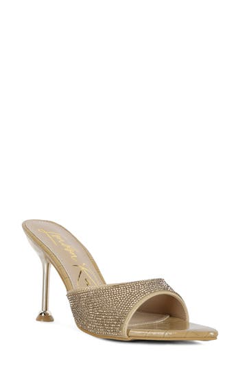 London Rag Sundai Diamante Ballroom Slide Sandal In Brown