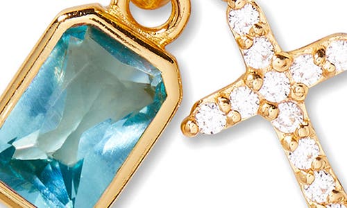 Brook & York Brook And York Josephine Cross & Birthday Pendant Necklace In Gold March