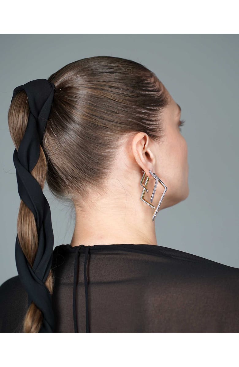 DEMARSON Mini Yana Pavé Crystal Asymmetric Drop Earrings, Alternate, color, 