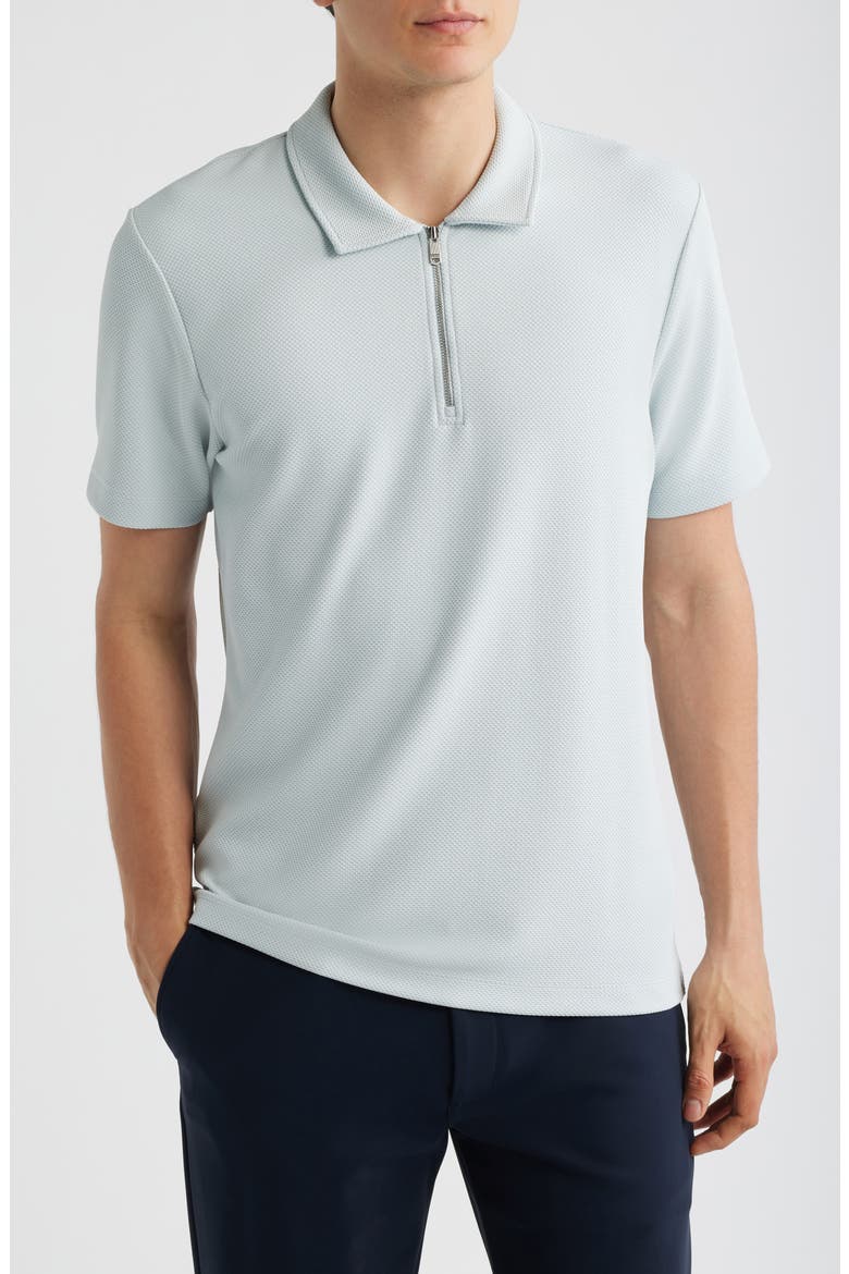 Forno Jacquard Half Zip Polo, Main, color, SOFT BLUE