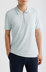 Reiss Forno Jacquard Half Zip Polo
