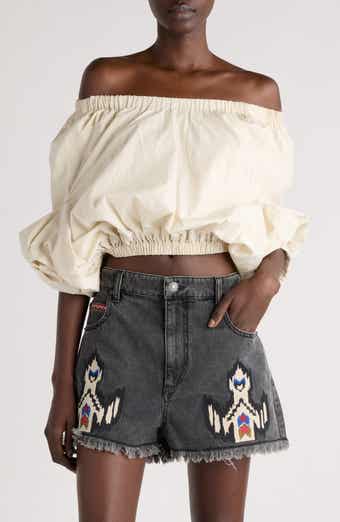 Isabel Marant Étoile Bertille Woven Cotton Crop Top