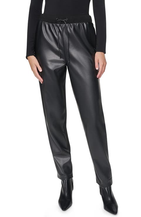 Faux Leather & Ponte Joggers