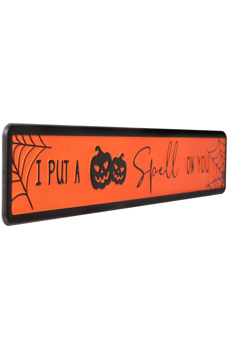 Northlight "I Put a Spell on You" Metal Halloween Wall Sign - 20", Alternate, color, Orange