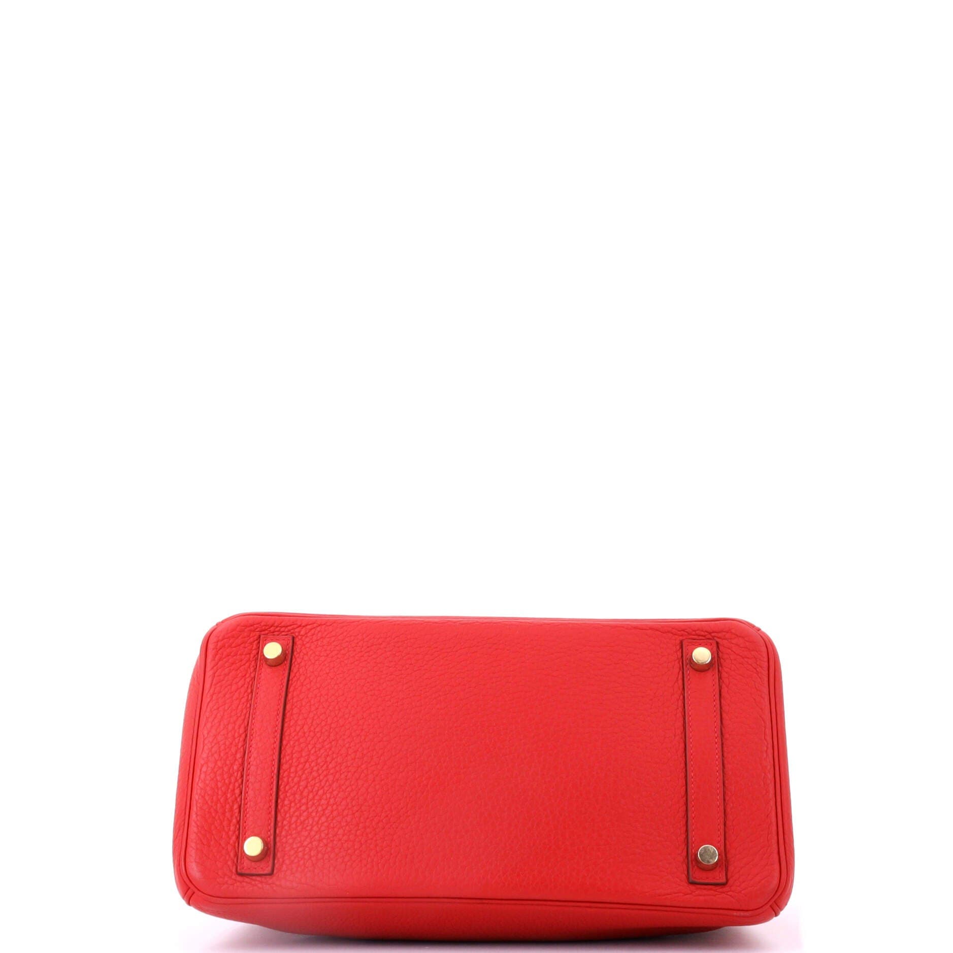 Pre-Owned Hermes Birkin Handbag Red Clemence with Gold Hardware 30, Alternate, color, Rouge Vif