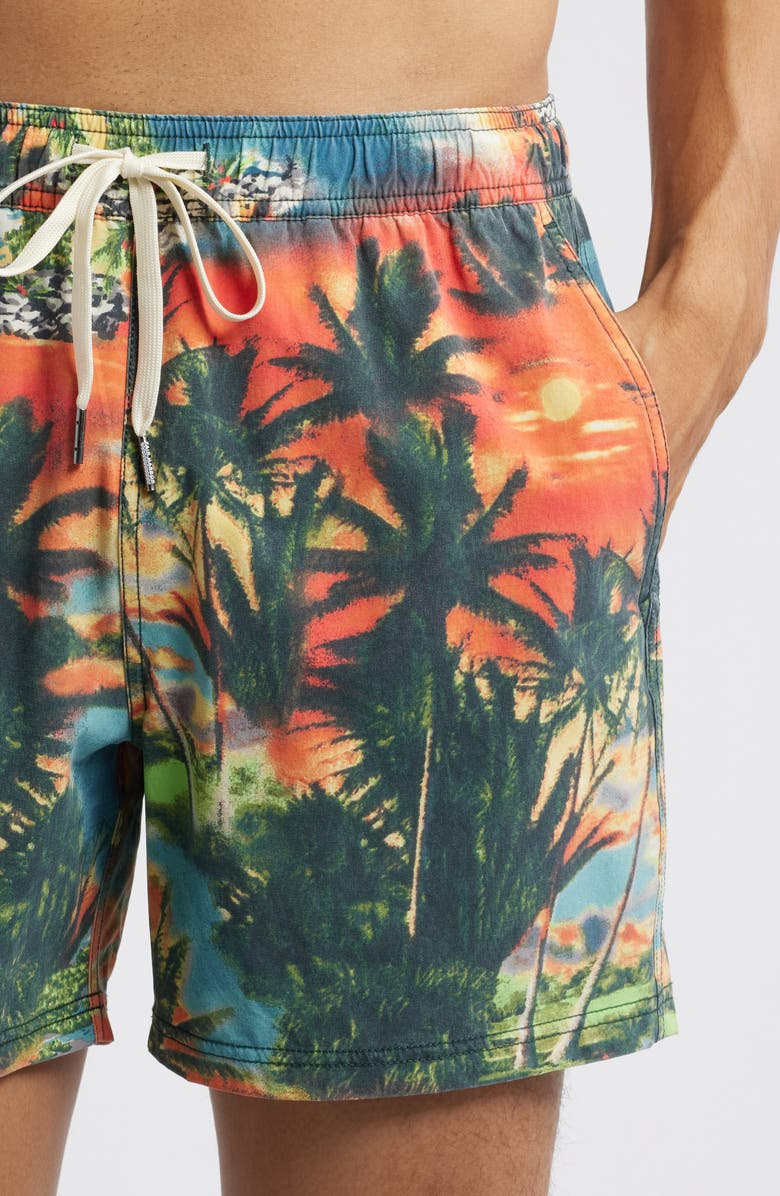 Fair Harbor The Bungalow Water Repellent Swim Trunks, Alternate, color, Painted Beach