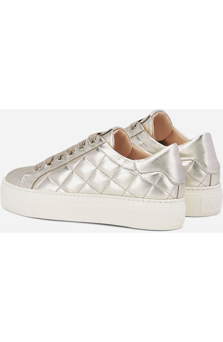 AGL Eva Matelassé Sneaker, Alternate, color, Platinum Leather