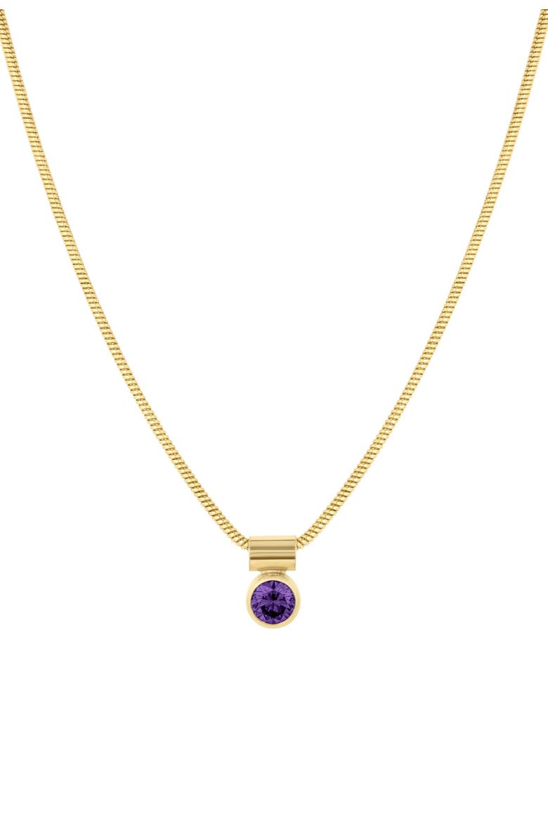 Set & Stones Ellie Birthstone Necklace, Main, color, Gold / February