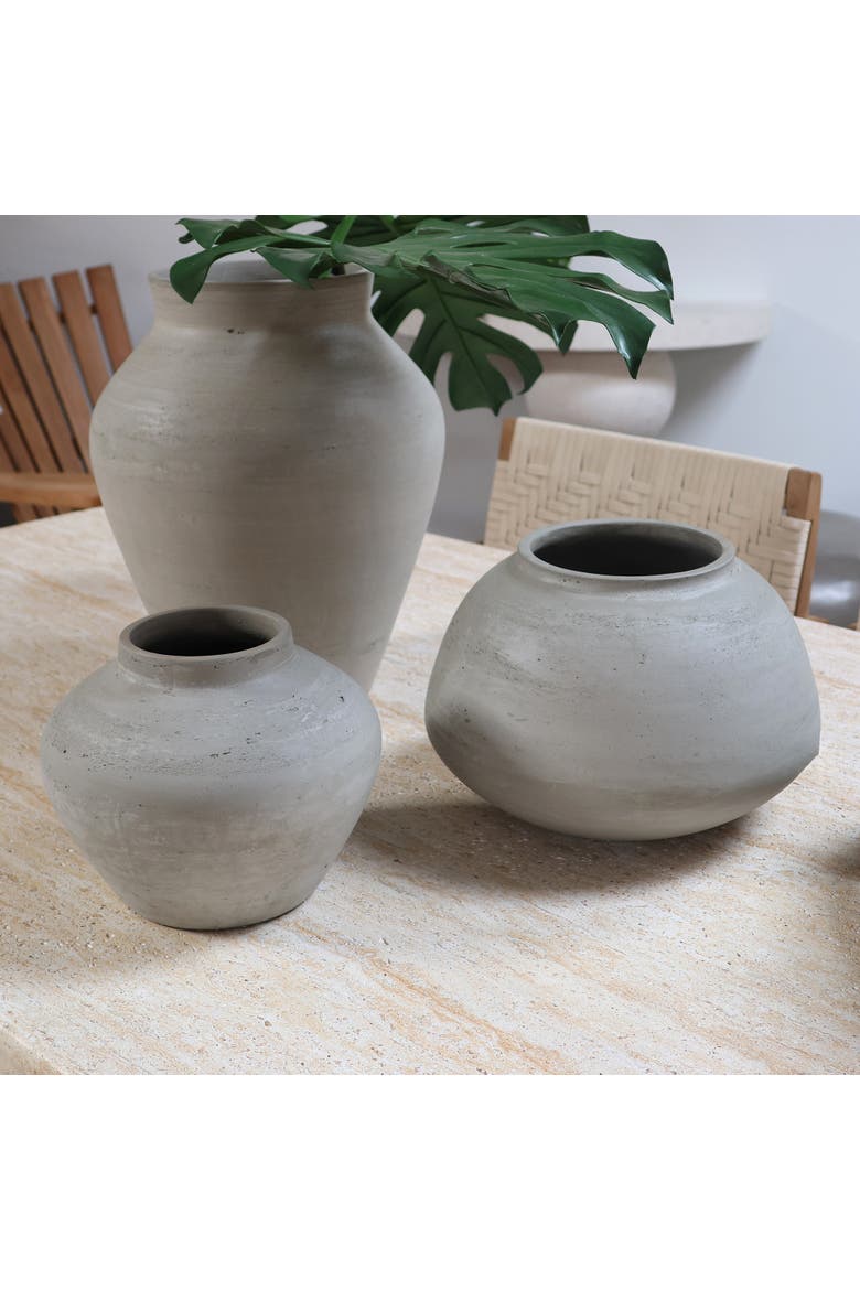 Aria Cement Outdoor Vase, Alternate, color, Natural