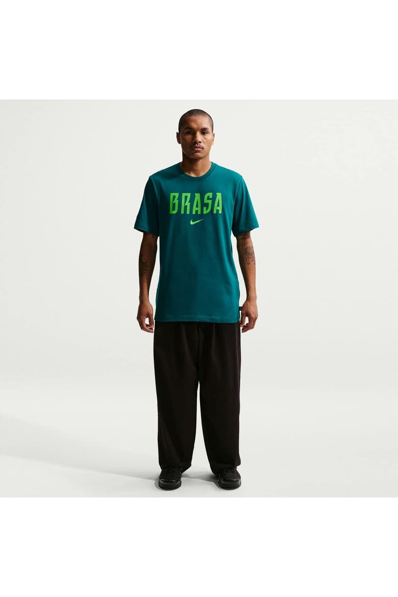Men's Nike Green Brazil National Team Wordmark T-Shirt, Main, color, Green