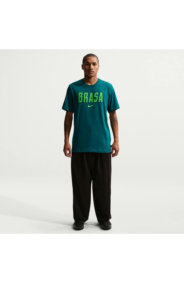 Nike Men's Nike Green Brazil National Team Wordmark T-Shirt, Main, color, Green