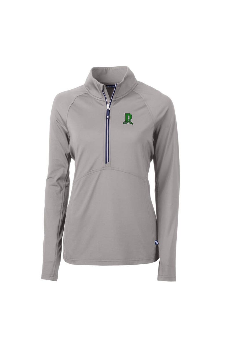 Cutter & Buck Women's Cutter & Buck Gray Dayton Dragons Adapt Eco Knit Stretch Recycled Half-Zip Top, Alternate, color, 