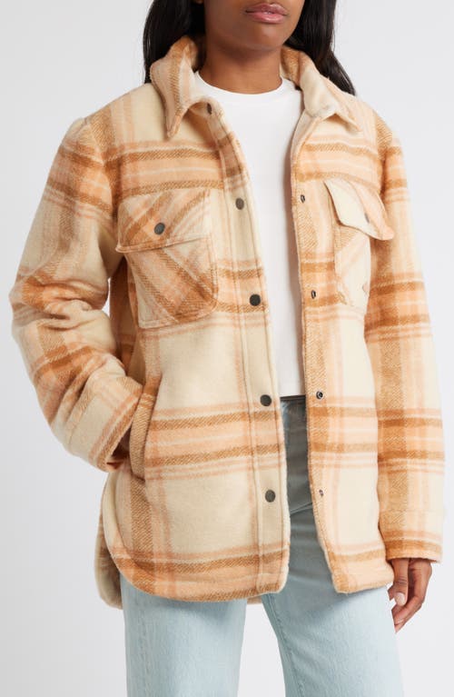 Rip Curl Desert Check Fleece Shacket in Off White 