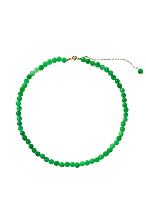 Seree Lime Green Jade Beaded Necklace In Green