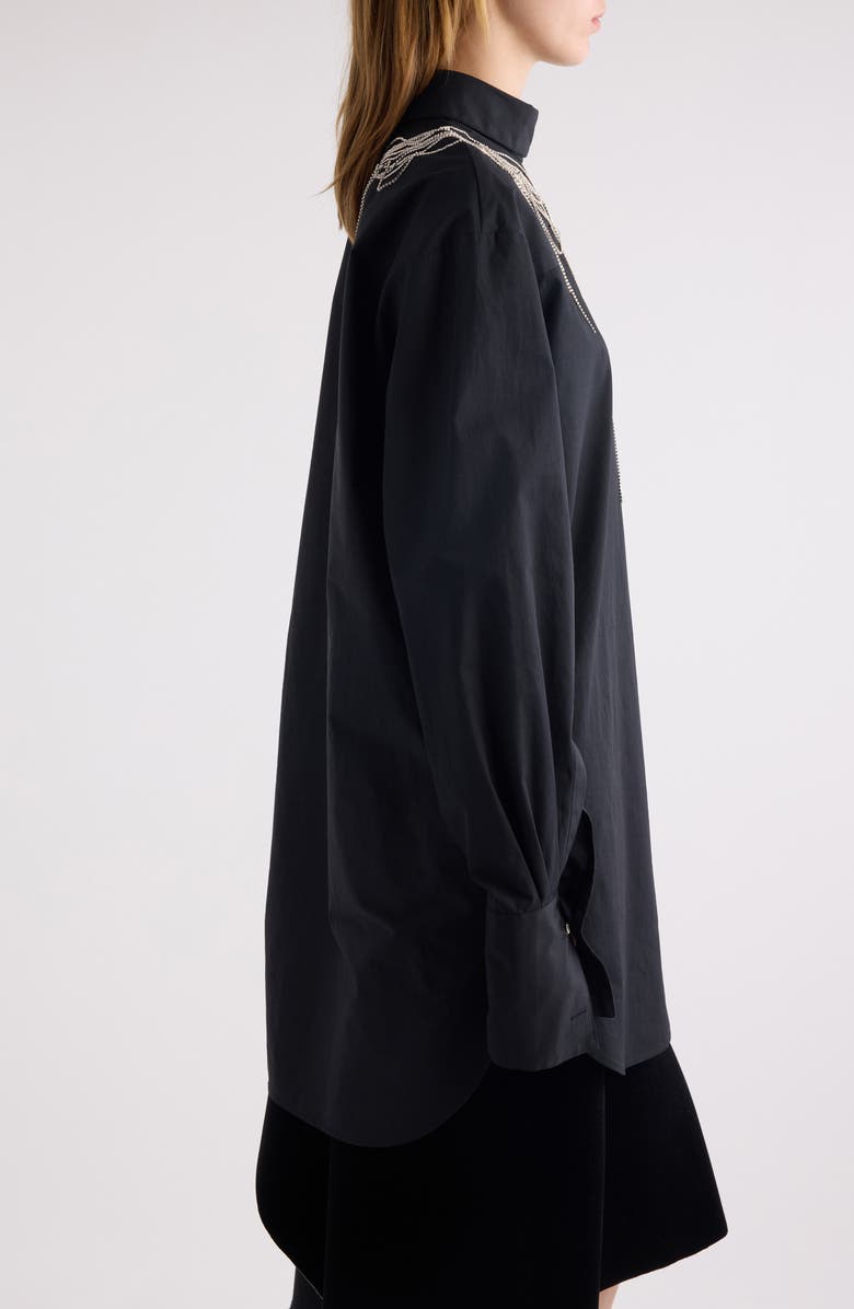 Dries Van Noten Corso Crystal Chain Detail Long Sleeve Shirt, Alternate, color,
