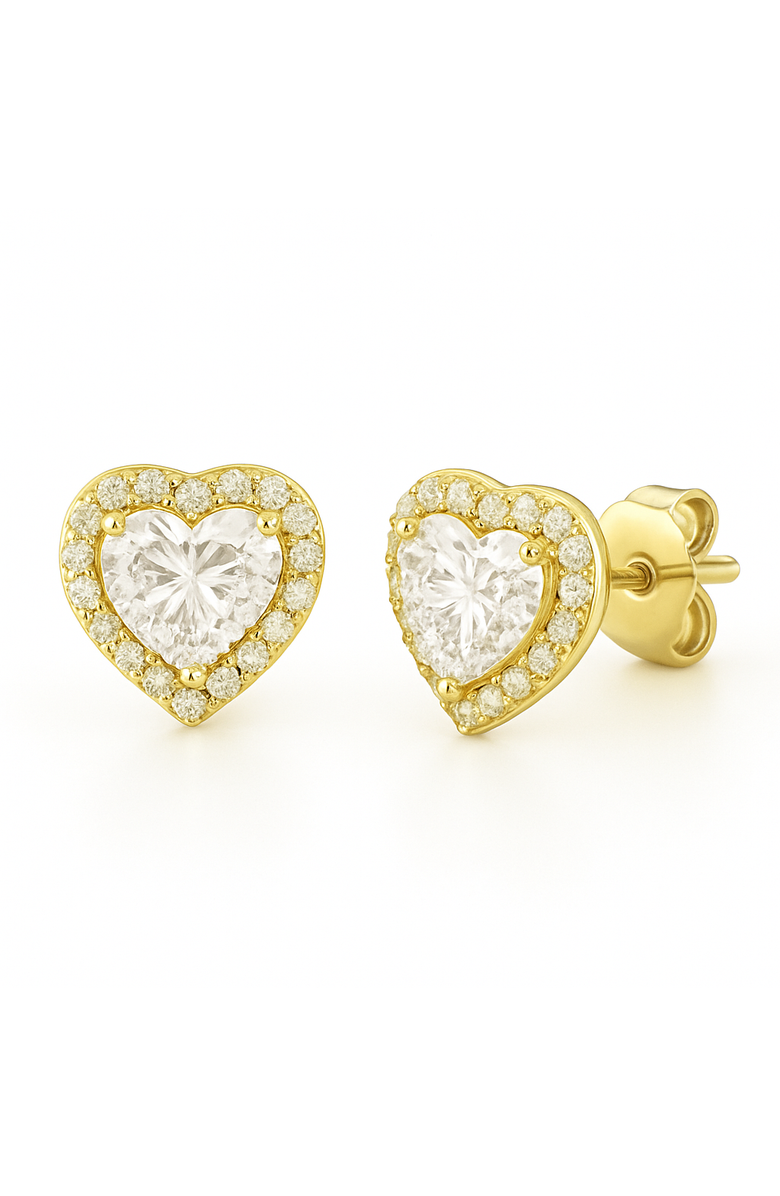 Donatello Gian Gold-Tone Halo Heart Earrings, Main, color, Gold