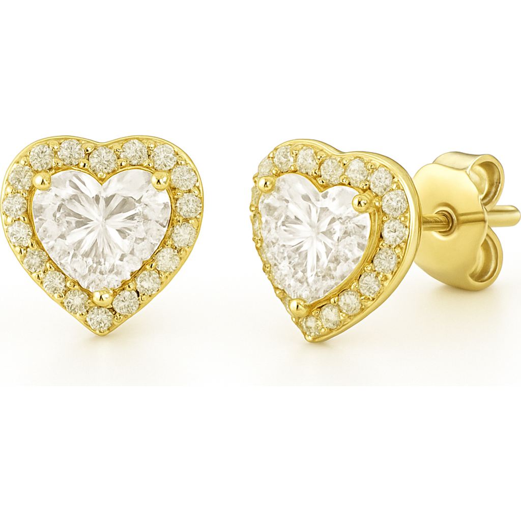 Donatello Gian Gold-tone Halo Heart Earrings