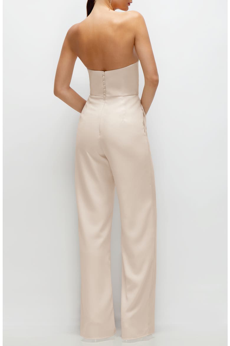 Corset Strapless Wide Leg Jumpsuit, Alternate, color, OAT
