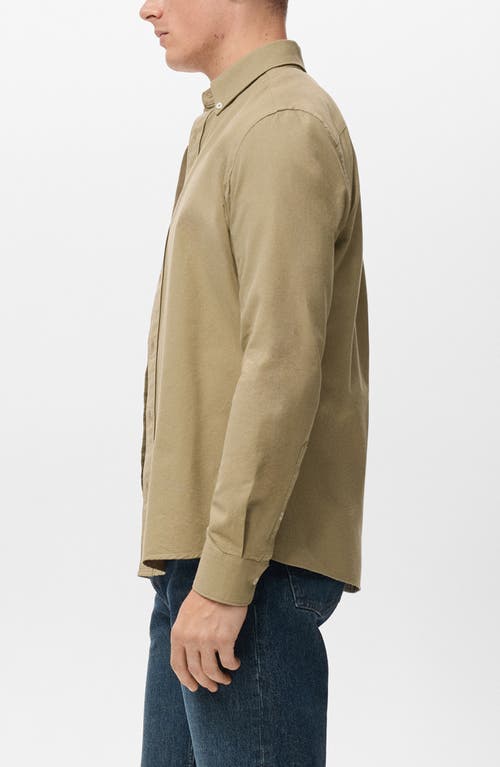Mango Regular Fit Oxford Button-down Shirt In Animal Print