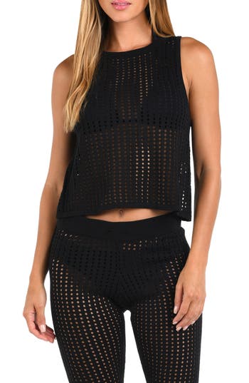 Sunshine 79 Resort Crochet Cover-up Tank In Black
