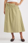 Damson Madder Caspia Striped Volume Midi Skirt