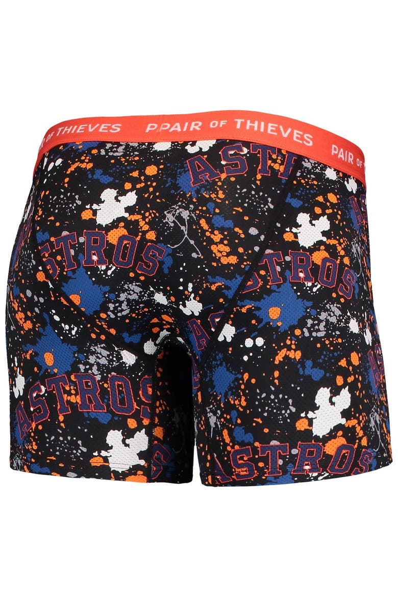 Men's Pair of Thieves Black/Orange Houston Astros Super Fit 2-Pack Boxer Briefs Set, Alternate, color, Black