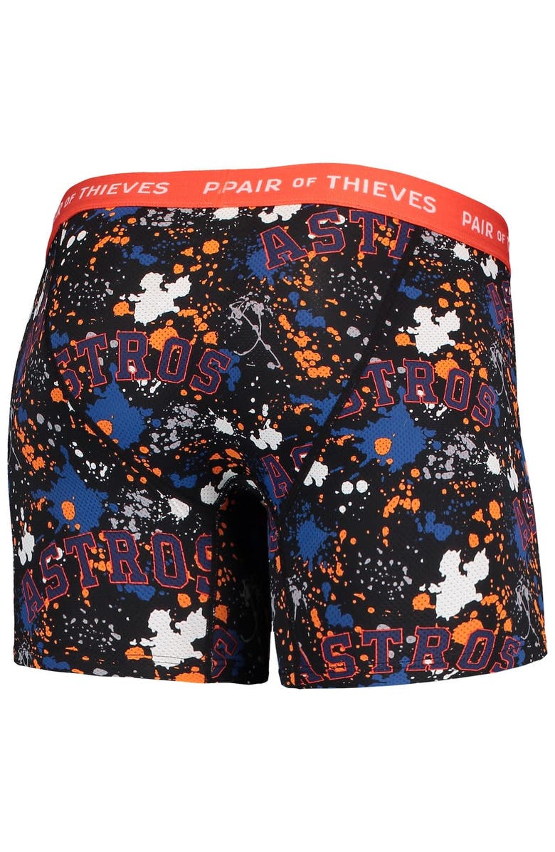 Pair of Thieves Men's Pair of Thieves Black/Orange Houston Astros Super Fit 2-Pack Boxer Briefs Set, Alternate, color, Black
