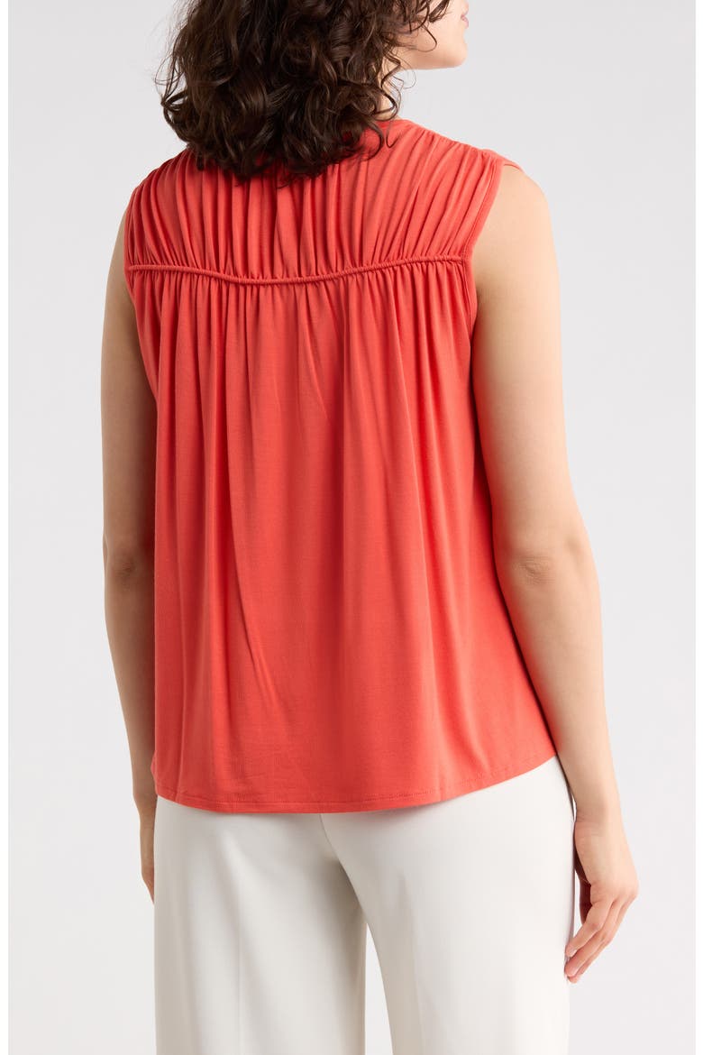 Shirred Detail Jersey Tank, Alternate, color, CLEMENTINE