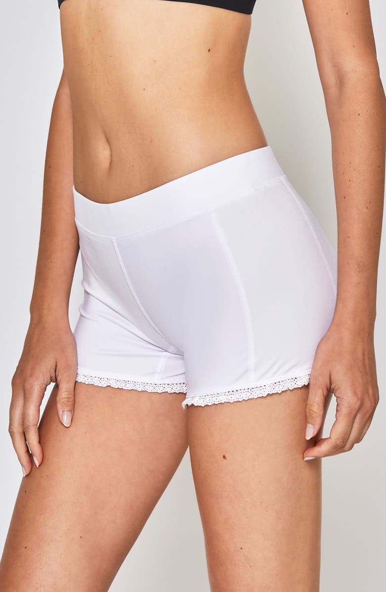 L'ETOILE SPORT LACE TRIM SHORTS, Alternate, color, White