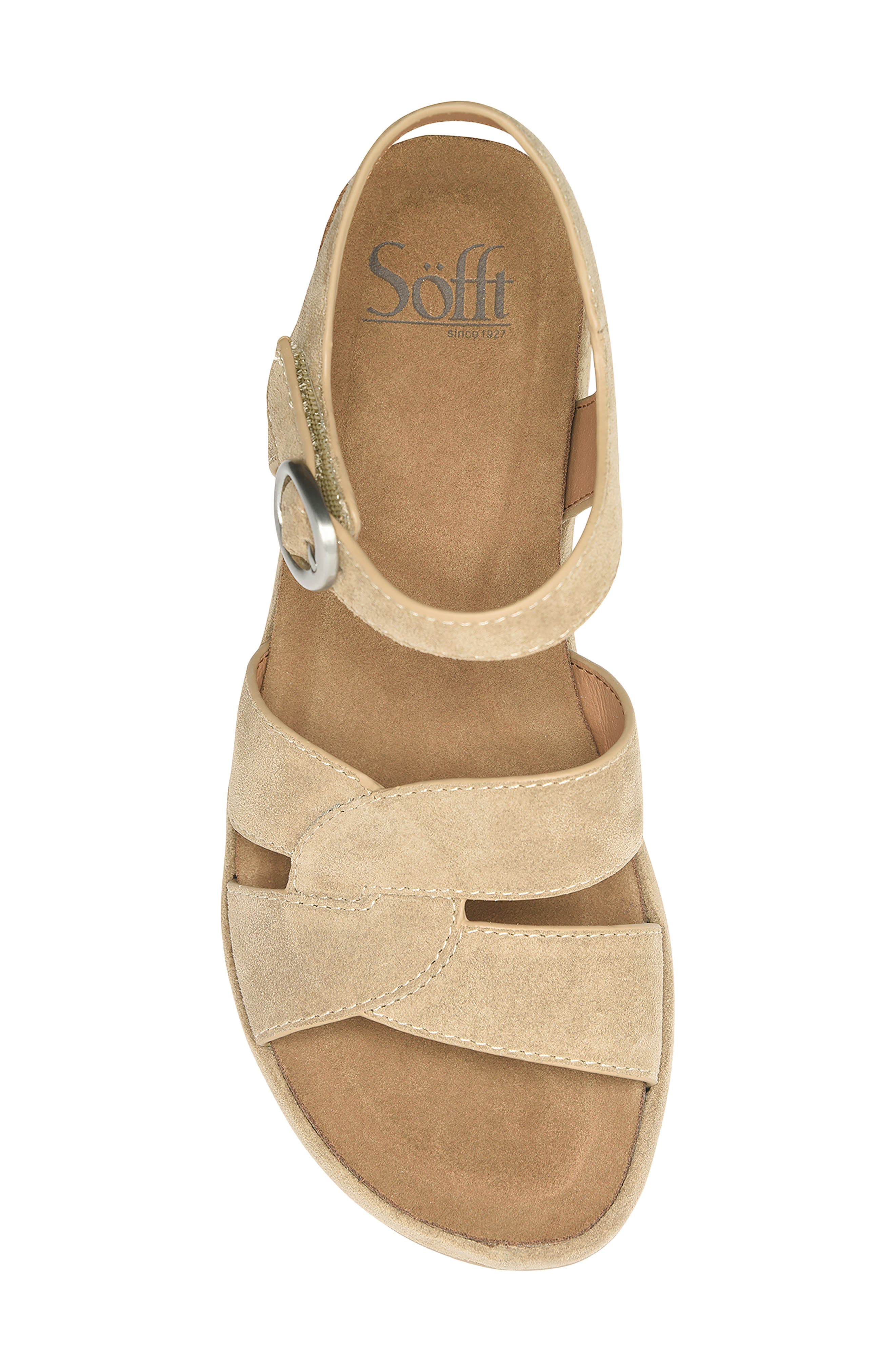 Capri Ankle Strap Platform Sandal, Alternate, color, BARLEY/ BARELY SUEDE