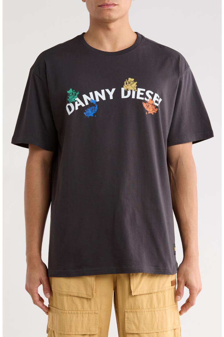 Relaxed Fit Danny Diesel Graphic T-Shirt, Main, color, WASHED BLACK