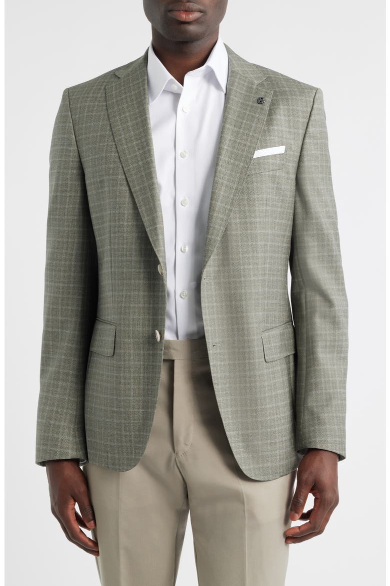 Hutson Plaid Wool Sport Coat, Main, color, MEDIUM GREEN