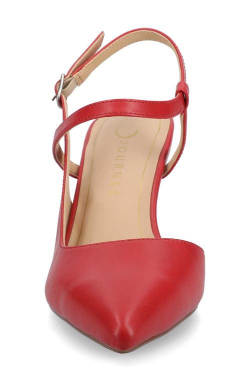 Journee Collection Scipio Pointed Toe Pump In Red