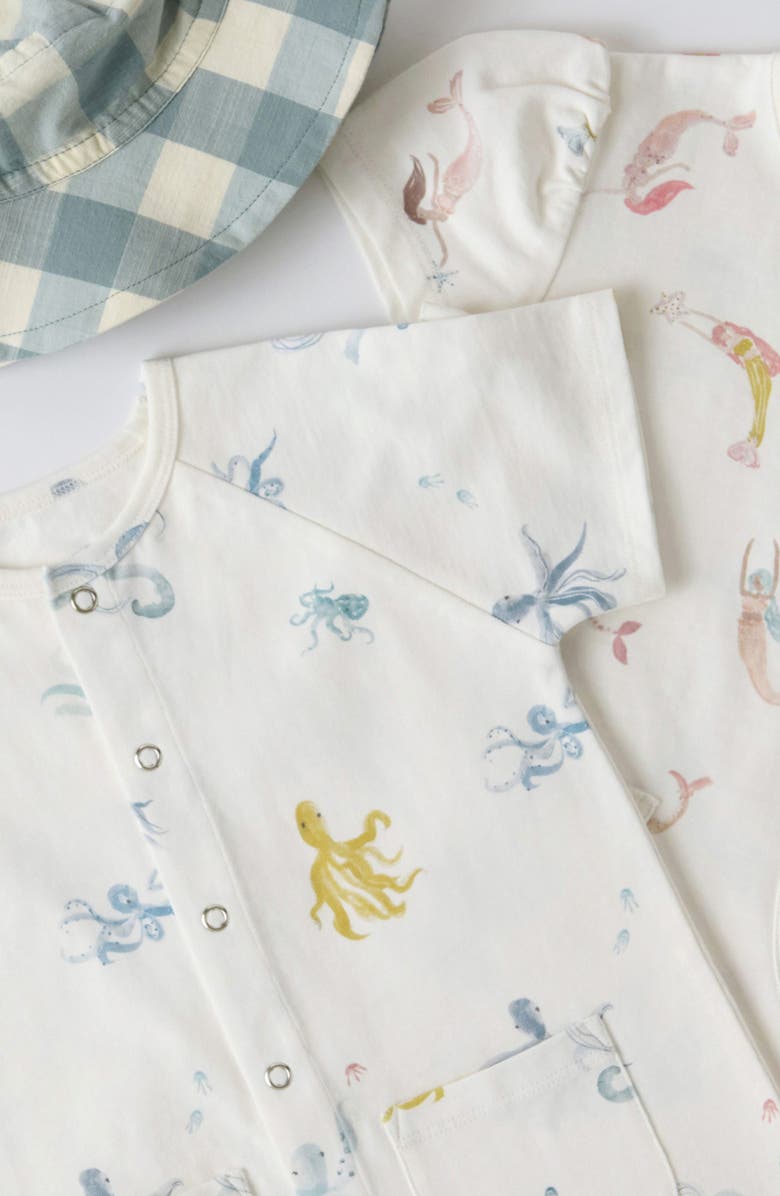 Pehr Kids' Short Sleeve Organic Cotton Romper, Alternate, color, 