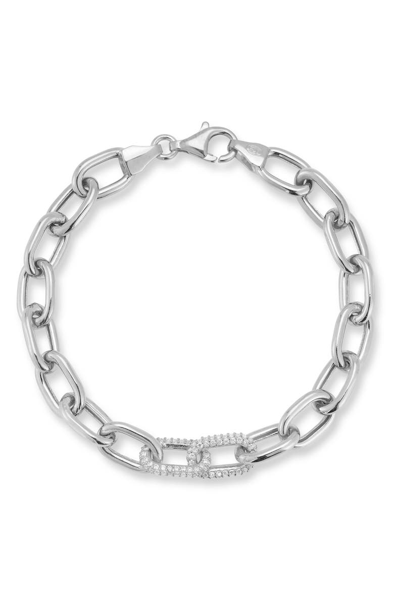 CHLOE AND MADISON CZ Pavé Open Link Chain Bracelet, Main, color, 