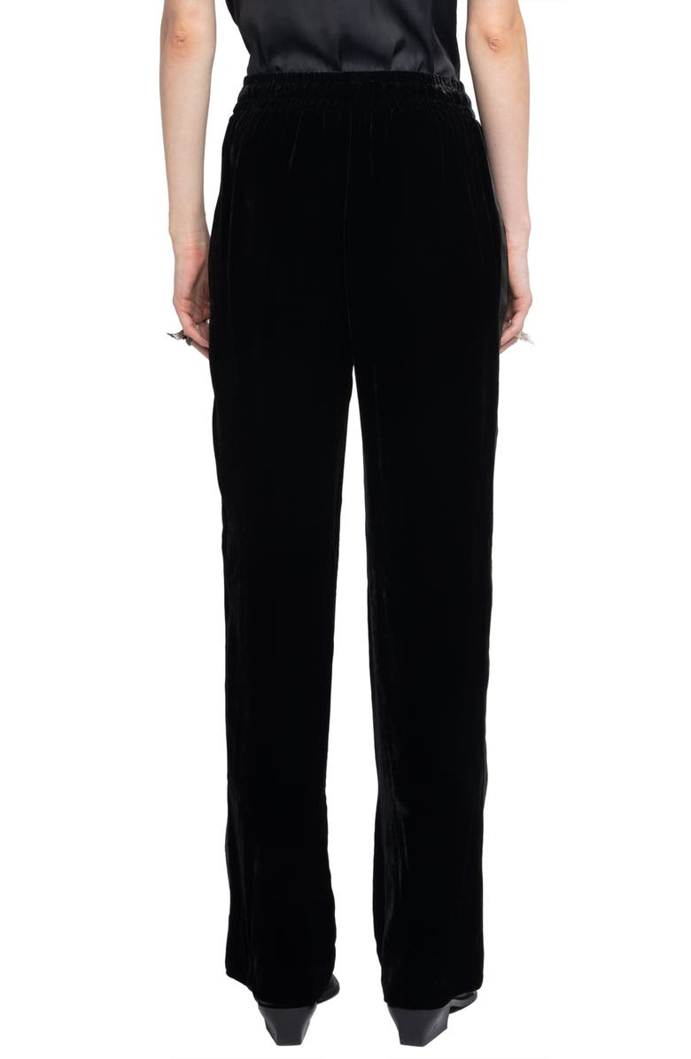 Zadig & Voltaire Poma Velvet Drawstring Pants, Alternate, color, Black