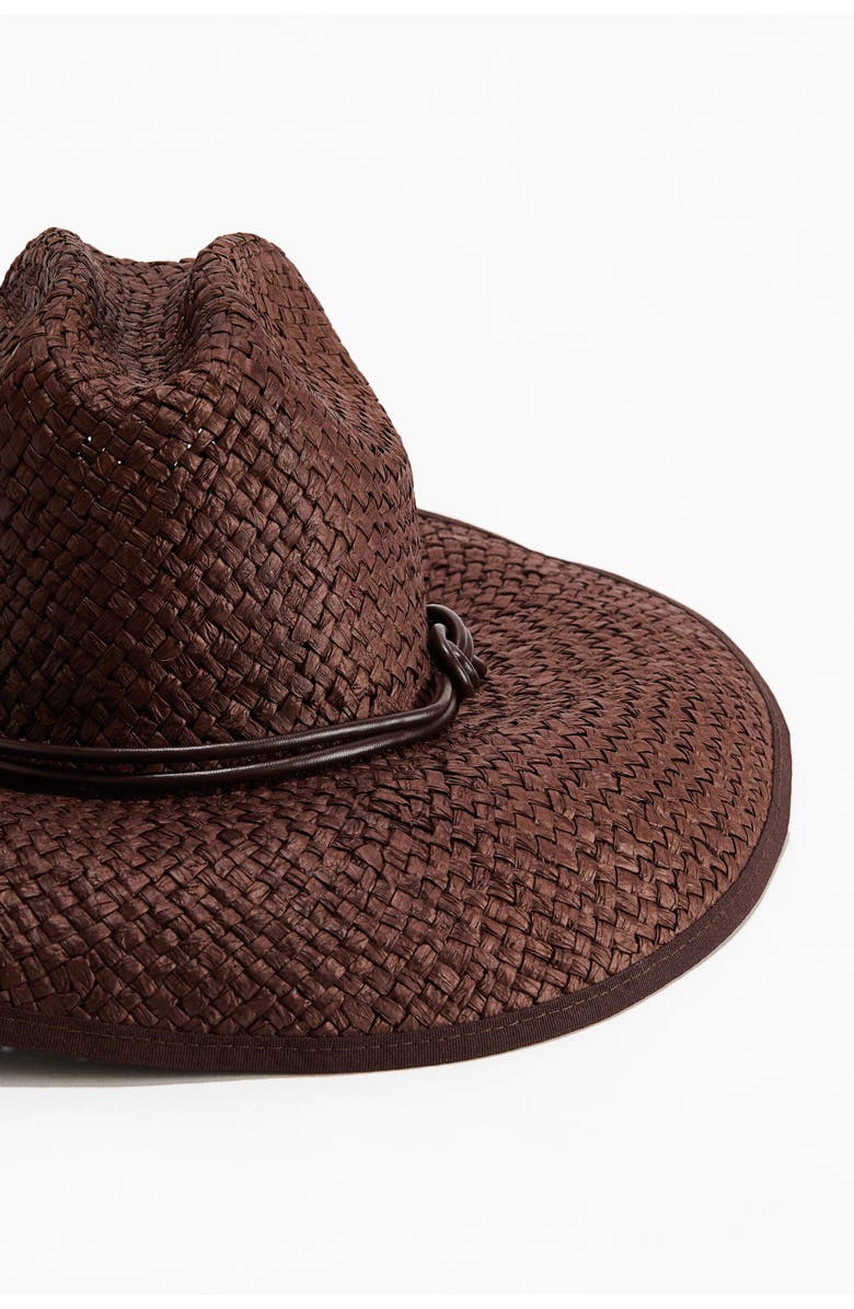 H&M Handmade Straw Hat, Alternate, color, Dark Brown