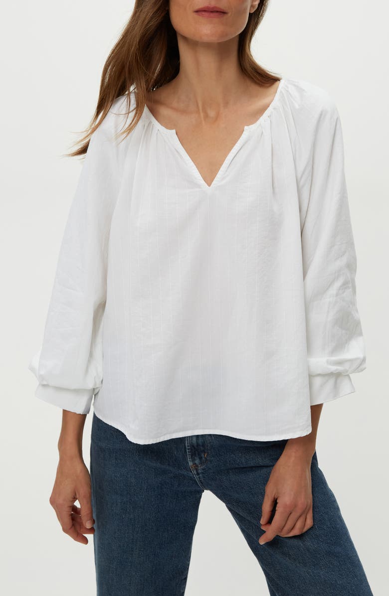 Michael Stars Cleo Split Neck Cotton Top, Main, color, 